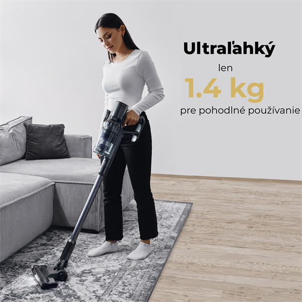 AENO Tyčový vysavač SC3, turbo kefa s LED svetlom, umyvatelny filter,  