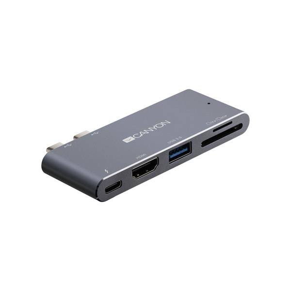 Canyon DS-5, Thunderbolt 3 Docking Station, 5 portov, 1xThunderbolt 3+1xUSB3.0+1xHDM+SD a TF Reader 