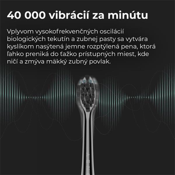 AENO sonická zubná kefka DB6, Čierna, 2 hlavice kefky, DUPONT, 46000 rpm, 5 módov 