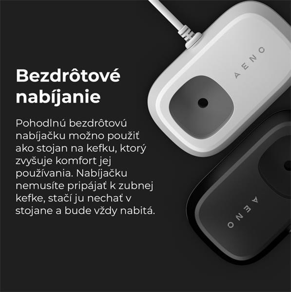 AENO sonická zubná kefka DB6, Čierna, 2 hlavice kefky, DUPONT, 46000 rpm, 5 módov 