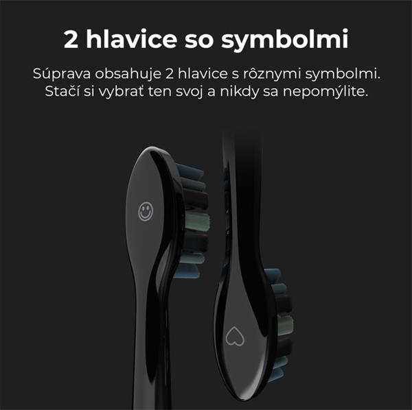 AENO sonická zubná kefka DB6, Čierna, 2 hlavice kefky, DUPONT, 46000 rpm, 5 módov 