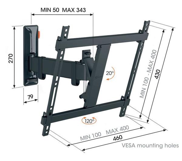 Vogels COMFORT TVM3423 TV rameno 2 kĺby M pre TV 32-65" 