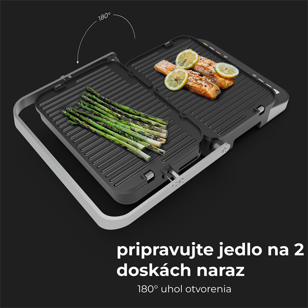 AENO Elektrický gril EG1, 2000W, 320*220mm, 3 režimy ohrevu, uhol otvorenia -180°, Regulácia teploty, Casovac 