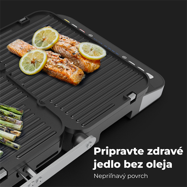 AENO Elektrický gril EG1, 2000W, 320*220mm, 3 režimy ohrevu, uhol otvorenia -180°, Regulácia teploty, Casovac 