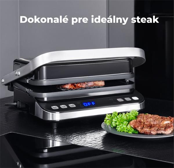 AENO Elektrický gril EG1, 2000W, 320*220mm, 3 režimy ohrevu, uhol otvorenia -180°, Regulácia teploty, Casovac 