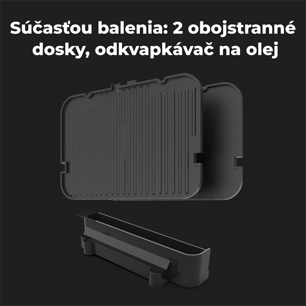 AENO Elektrický gril EG1, 2000W, 320*220mm, 3 režimy ohrevu, uhol otvorenia -180°, Regulácia teploty, Casovac 