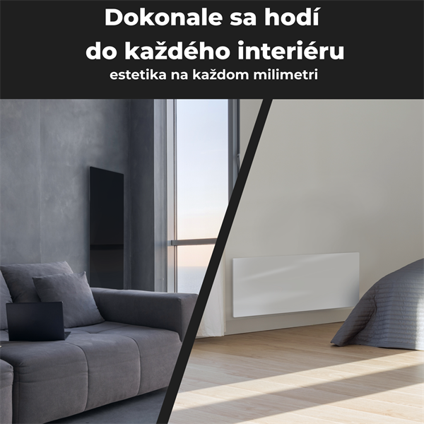 AENO AGH2S Premium Eco Smart Ohrievač čierny, WI-FI, max 700W, Infra 