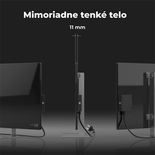 AENO AGH2S Premium Eco Smart Ohrievač čierny, WI-FI, max 700W, Infra 