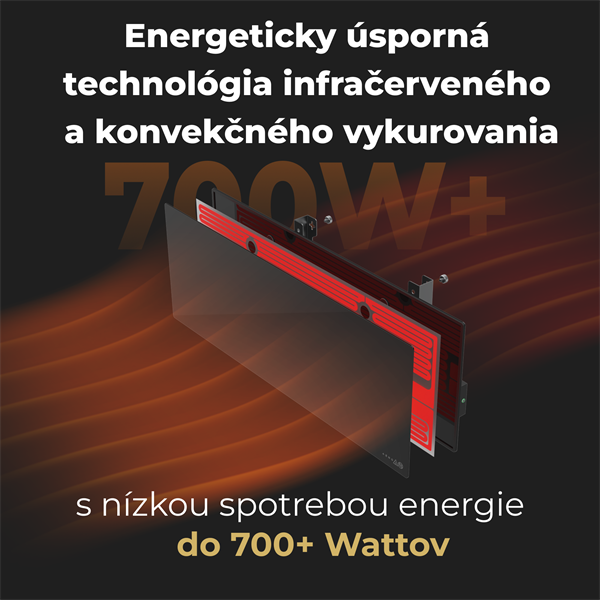 AENO AGH2S Premium Eco Smart Ohrievač čierny, WI-FI, max 700W, Infra 