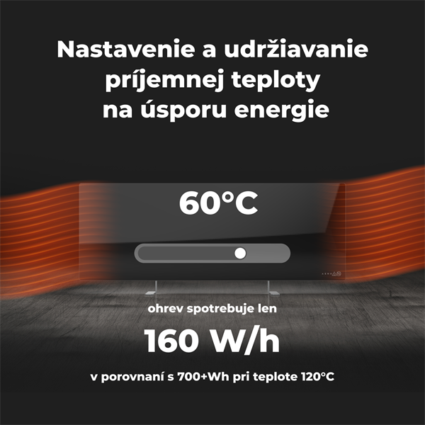 AENO AGH2S Premium Eco Smart Ohrievač čierny, WI-FI, max 700W, Infra 