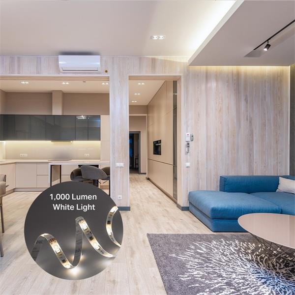 Smart Light Strip, Multicolor SPEC: 2.4 GHz Wi-Fi, 802.11b/g/n, one 16.4 ft/5m RGBW+IC LED light strip, 1000lm, 2500K~65 