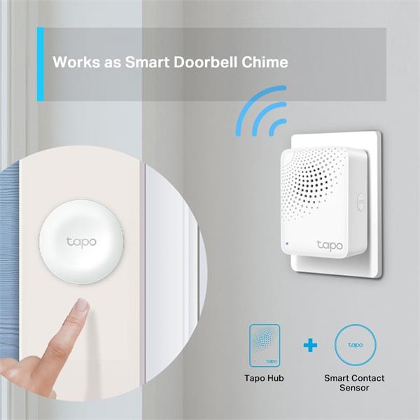 Smart IoT Hub with Chime SPEC: 2.4 GHz Wi-Fi Networking, 868 MHz for Devices, 100-240 V~, 50/60 Hz, Plug-in FEATURE: Rem 