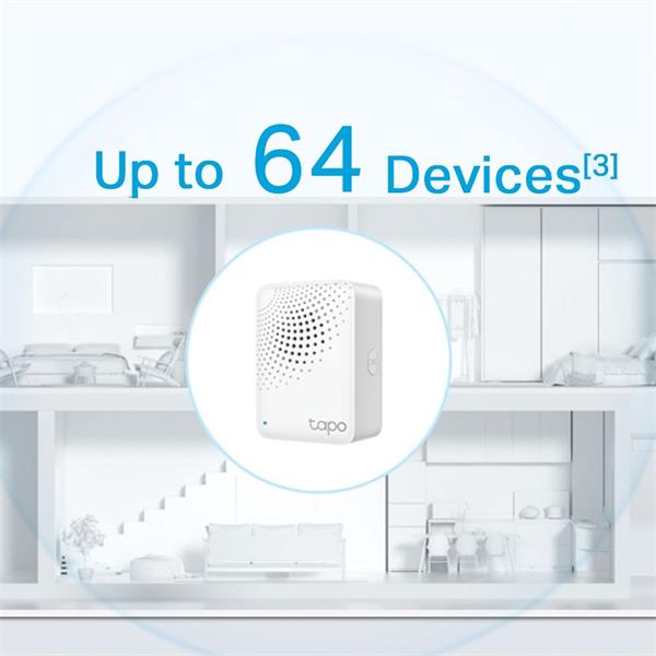Smart IoT Hub with Chime SPEC: 2.4 GHz Wi-Fi Networking, 868 MHz for Devices, 100-240 V~, 50/60 Hz, Plug-in FEATURE: Rem 
