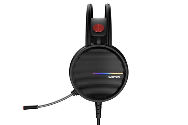 Canyon GH-8A, Interceptor herný headset pre náročných hráčov, USB / 2x 3.5mm jack, čierny 
