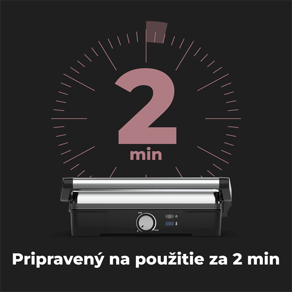 AENO Elektrický gril EG2, 2000 W, regulácia teploty, maximálny uhol otvorenia -180°, 290*234 mm 