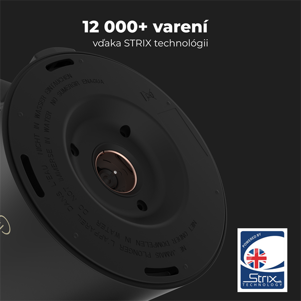 AENO Rychlovarná smart kanvica EK7S - cierna 2200W,1,7 l,Strix,dvojité steny,regulácia teploty,WiFi, LEDdisplej,auto vyp 