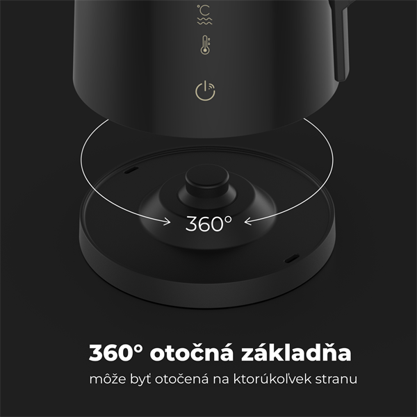 AENO Rychlovarná smart kanvica EK7S - cierna 2200W,1,7 l,Strix,dvojité steny,regulácia teploty,WiFi, LEDdisplej,auto vyp 