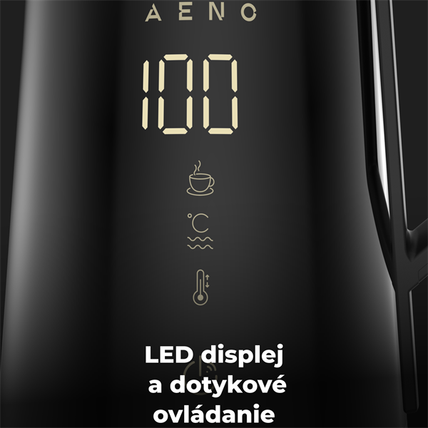 AENO Rychlovarná smart kanvica EK7S - cierna 2200W,1,7 l,Strix,dvojité steny,regulácia teploty,WiFi, LEDdisplej,auto vyp 