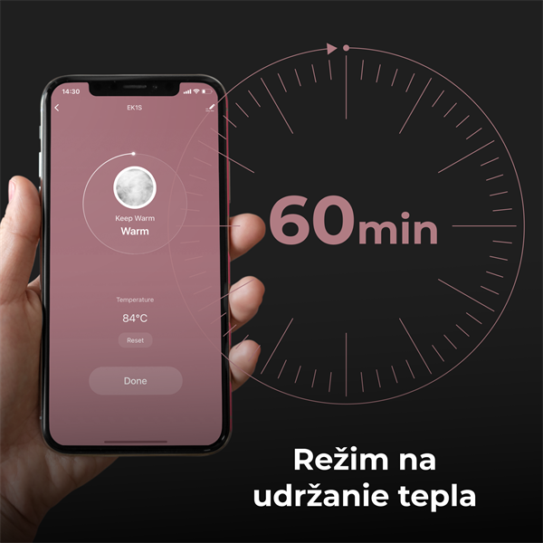 AENO Rychlovarná smart kanvica EK1S NEREZ - 220-240V~, 50/60Hz, 1850-2200W, Strix, 1.15Kg 