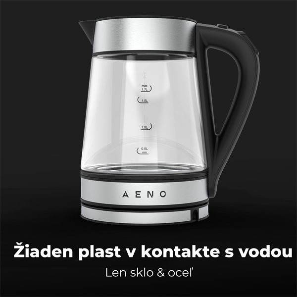 AENO Rychlovarná smart kanvica EK1S NEREZ - 220-240V~, 50/60Hz, 1850-2200W, Strix, 1.15Kg 