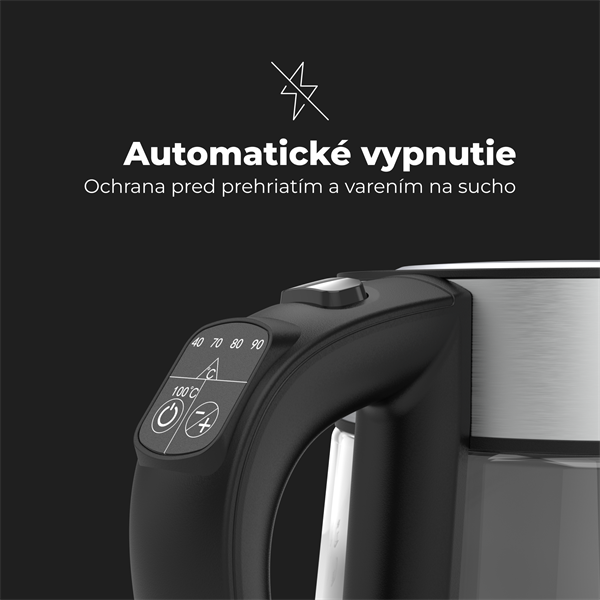 AENO Rychlovarná smart kanvica EK1S NEREZ - 220-240V~, 50/60Hz, 1850-2200W, Strix, 1.15Kg 