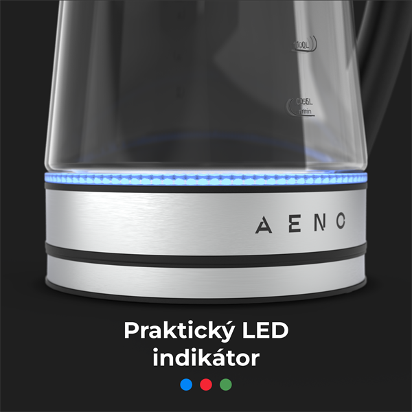 AENO Rychlovarná smart kanvica EK1S NEREZ - 220-240V~, 50/60Hz, 1850-2200W, Strix, 1.15Kg 