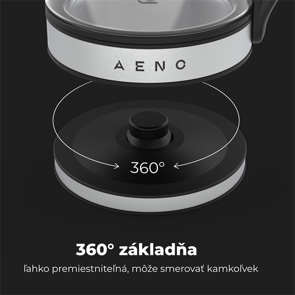 AENO Rychlovarná smart kanvica EK1S NEREZ - 220-240V~, 50/60Hz, 1850-2200W, Strix, 1.15Kg 
