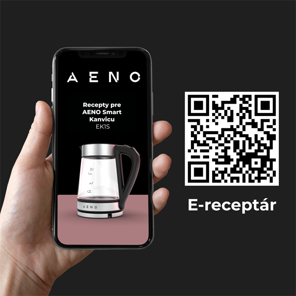 AENO Rychlovarná smart kanvica EK1S NEREZ - 220-240V~, 50/60Hz, 1850-2200W, Strix, 1.15Kg 