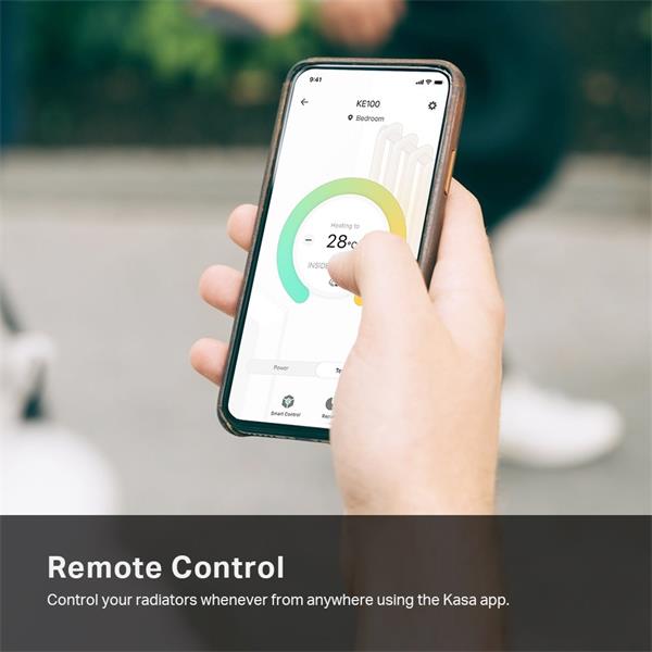 Kasa Smart Thermostatic Radiator Valve Starter Kit SPEC: 1 x KH100 + 1 x KE100, 5-30? temperature control, M30*1.5mm con 