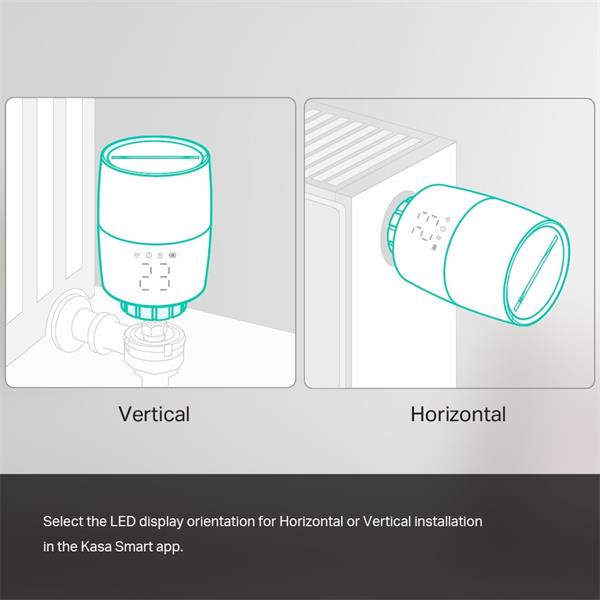 Kasa Smart Thermostatic Radiator Valve Starter Kit SPEC: 1 x KH100 + 1 x KE100, 5-30? temperature control, M30*1.5mm con 