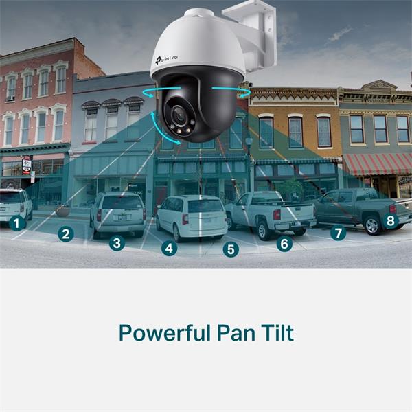4MP Full-Color Pan/Tilt Network Camera SPEC:H.265+/H.265/H.264+/H.264, 1/3" Progressive Scan CMOS, Color/0.04 Lux@F1.6,  