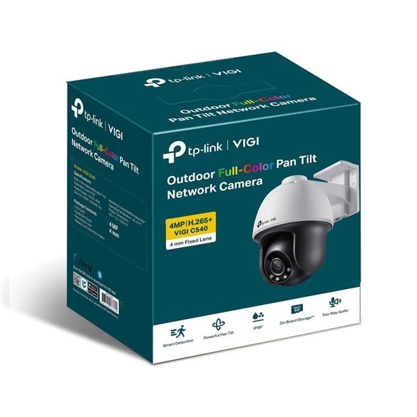 4MP Full-Color Pan/Tilt Network Camera SPEC:H.265+/H.265/H.264+/H.264, 1/3" Progressive Scan CMOS, Color/0.04 Lux@F1.6,  