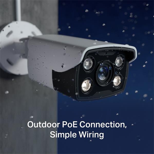 4MP Outdoor Full-Color Bullet Network Camera SPEC: H.265+/H.265/H.264+/H.264, 1/3" Progressive Scan CMOS, Color/0.04 Lux 