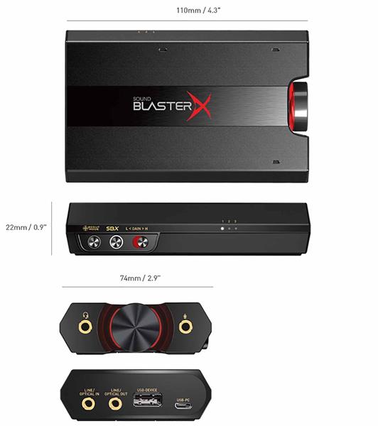 Creative Sound BlasterX G6, zvuková karta, slúchadlový zosilňovač, USB, externá  
