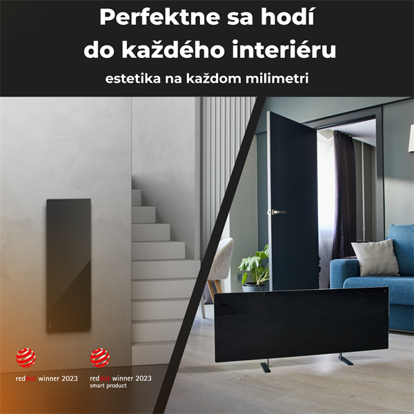 AENO AGH4S Premium Eco Smart Ohrievač, čierny, LED, WI-FI, max 700W, Infra 
