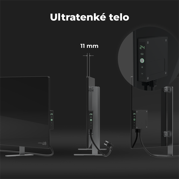 AENO AGH4S Premium Eco Smart Ohrievač, čierny, LED, WI-FI, max 700W, Infra 