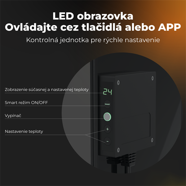 AENO AGH4S Premium Eco Smart Ohrievač, čierny, LED, WI-FI, max 700W, Infra 