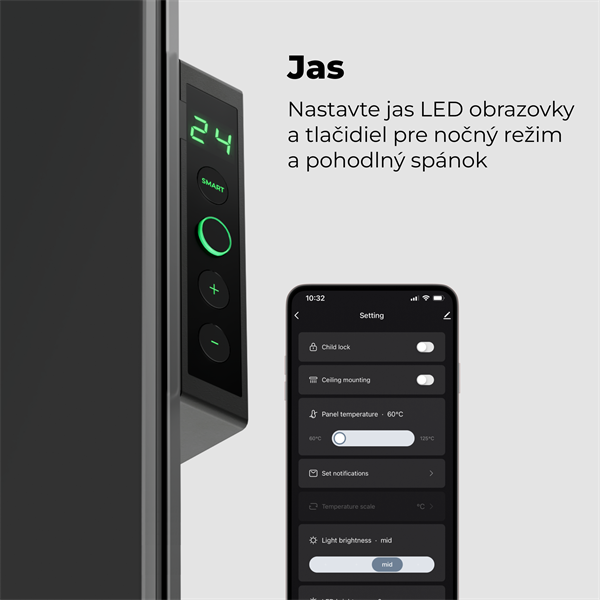 AENO AGH4S Premium Eco Smart Ohrievač, čierny, LED, WI-FI, max 700W, Infra 