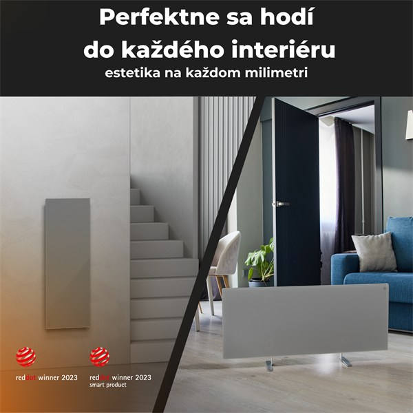 AENO AGH5S Premium Eco Smart Ohrievač, LIMITOVANÁ EDÍCIA GREY Šedá, LED, WI-FI, max 700W, Infra 