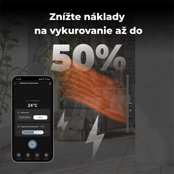 AENO AGH5S Premium Eco Smart Ohrievač, LIMITOVANÁ EDÍCIA GREY Šedá, LED, WI-FI, max 700W, Infra 