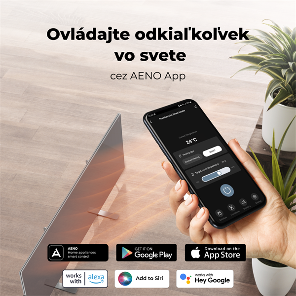 AENO AGH5S Premium Eco Smart Ohrievač, LIMITOVANÁ EDÍCIA GREY Šedá, LED, WI-FI, max 700W, Infra 
