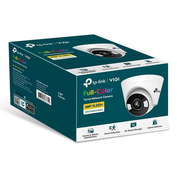 5MP Full-Color Turret Network Camera SPEC:H.265+/H.265/H.264+/H.264, 1/2.7" Progressive Scan CMOS, Color/0.005 Lux@F1.6, 