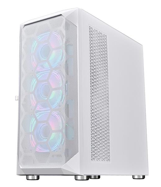 1stCOOL MiddleTower Wind Storm White, E-ATX, USB3.0 + set 4x ARGB fan, biela 