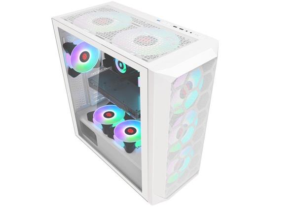 1stCOOL MiddleTower Wind Storm White, E-ATX, USB3.0 + set 4x ARGB fan, biela 