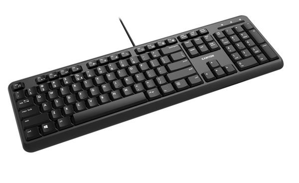 Canyon HKB-20, klávesnica, USB, séria Velvet Tread - tichá 104 kláv, 13 multimed., štíhla, čierna, SK/CZ 