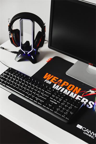 Canyon HKB-20, klávesnica, USB, séria Velvet Tread - tichá 104 kláv, 13 multimed., štíhla, čierna, SK/CZ 