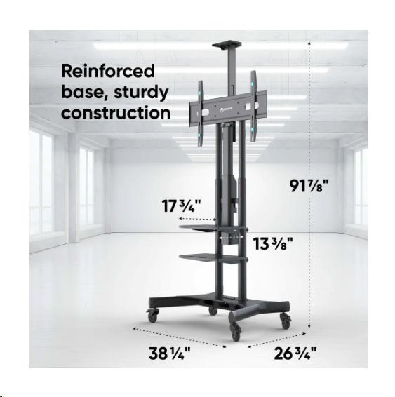 ONKRON Mobilný motorizovaný TV stojan s diaľkovým ovládaním,  50""- 86"" do 90 kg, TS1881 eLift VESA: 200x200 - 800x500  