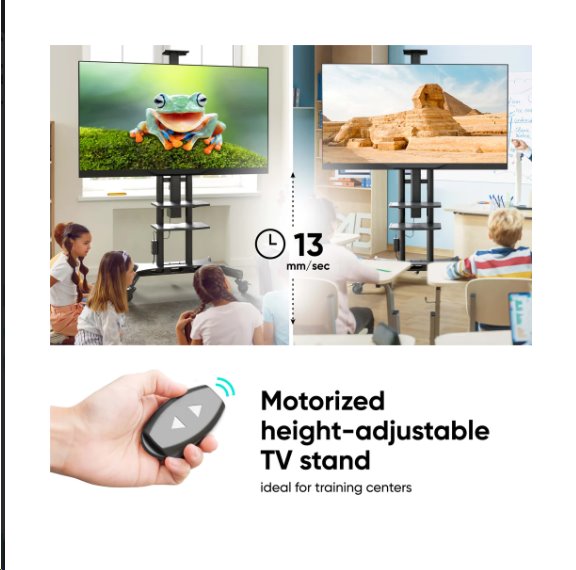 ONKRON Mobilný motorizovaný TV stojan s diaľkovým ovládaním,  50""- 86"" do 90 kg, TS1881 eLift VESA: 200x200 - 800x500  