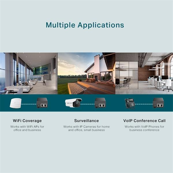 PoE+ Injector Adapter PORT: 1× Gigabit PoE Port, 1× Gigabit Non-PoE Port SPEC: 802.3at/af Compliant, Data and Power Carr 