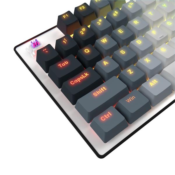 Lorgar Azar 514, mechanická herná klávesnica, RGB podsvietenie, 18 režimov,  USB-C, biela 